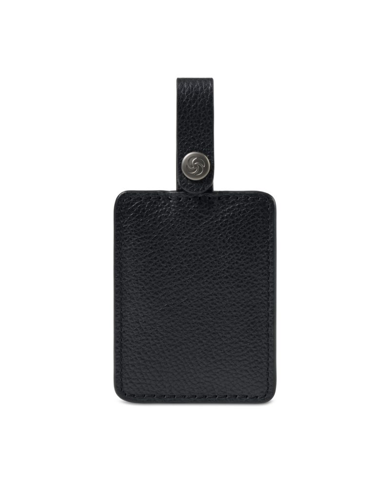 Samsonite Leather Bag Tag - Black - 1