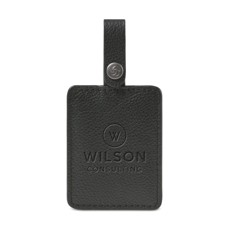 Samsonite Leather Bag Tag - Black