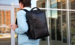 Samsonite Leather Laptop Backpack - Black - 9