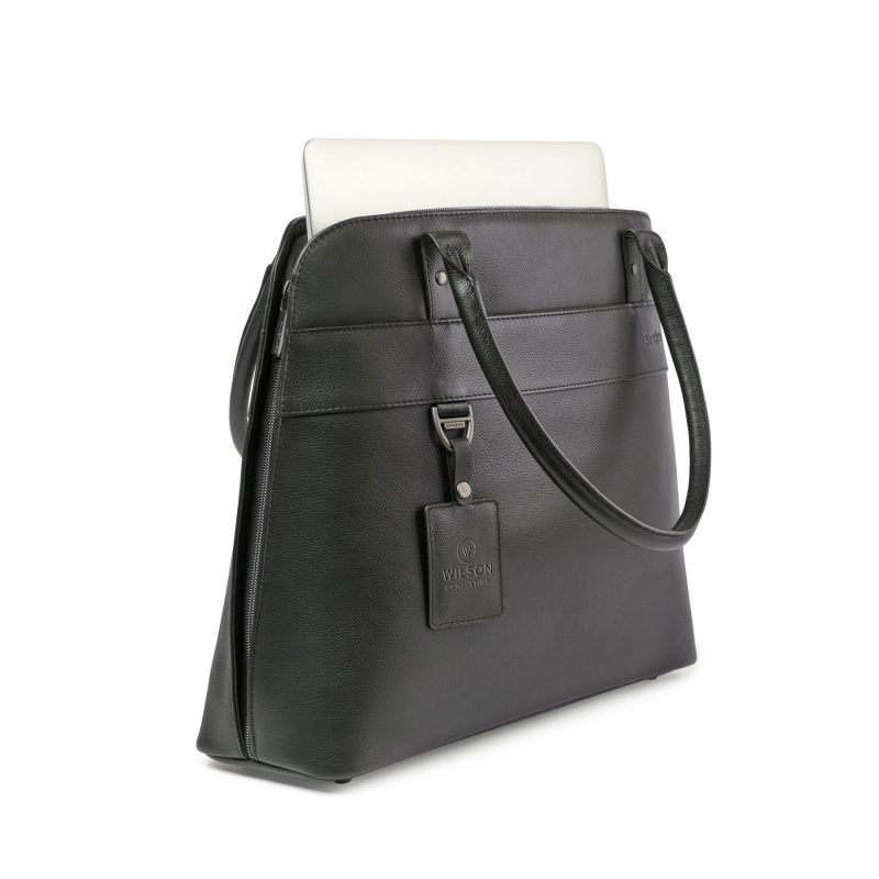 Samsonite Leather Laptop Tote - Black - 3