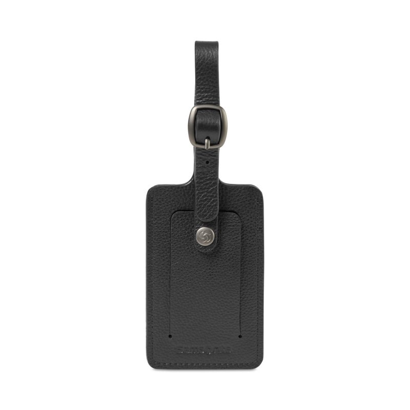 Samsonite Leather Luggage Tag - Black - 1