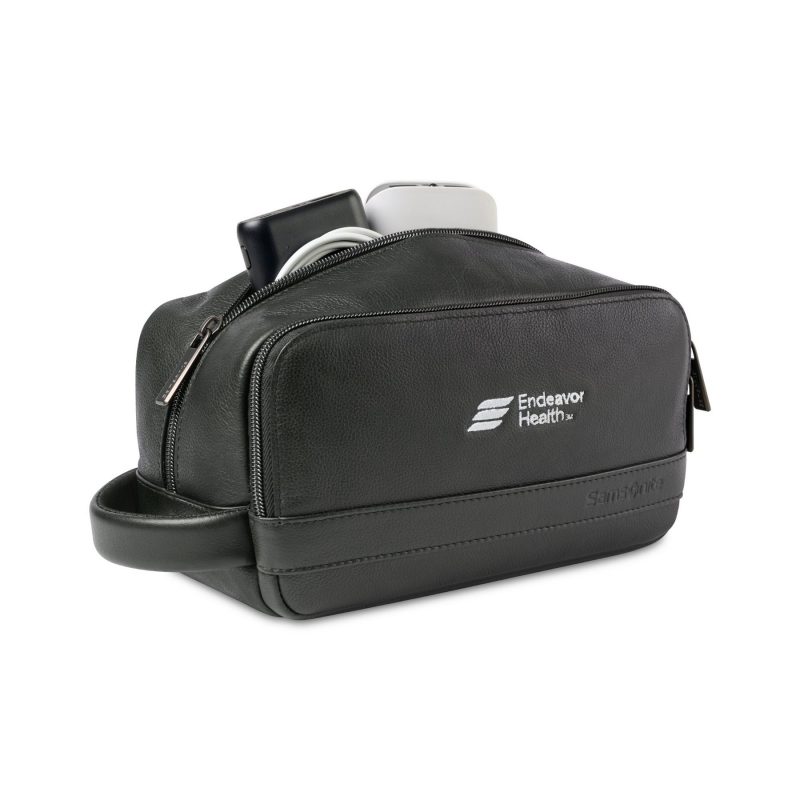 Samsonite Leather Toiletry Bag - Black - 3