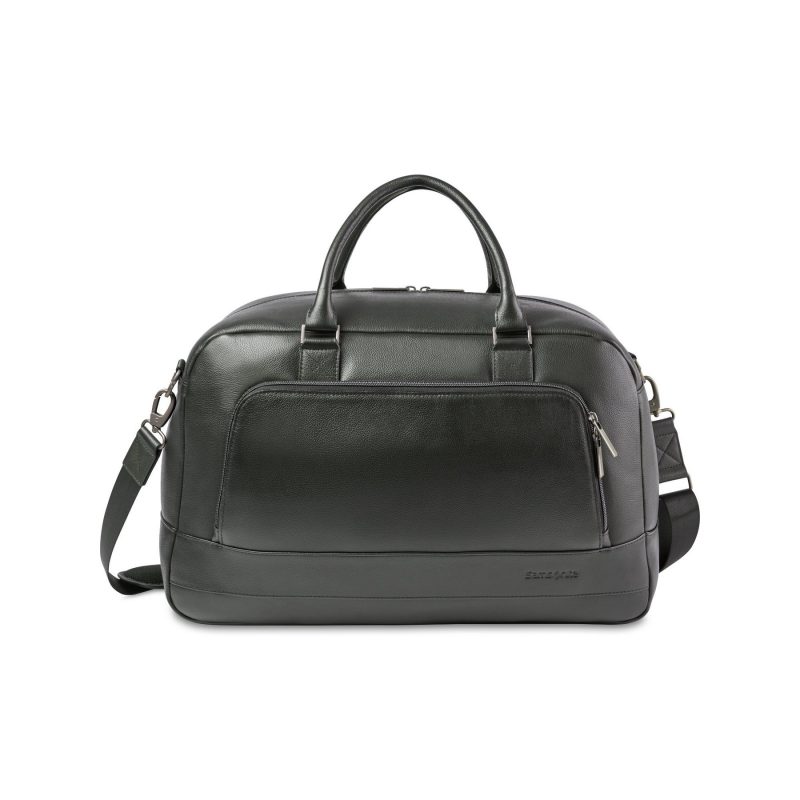 Samsonite Leather Weekender - Black - 1