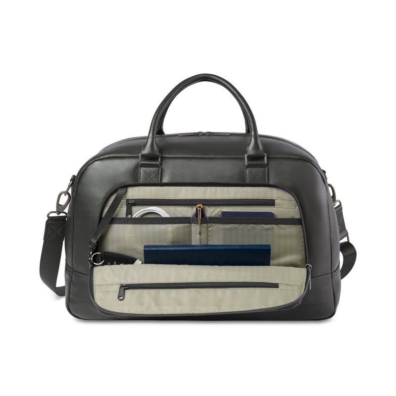 Samsonite Leather Weekender - Black - 2