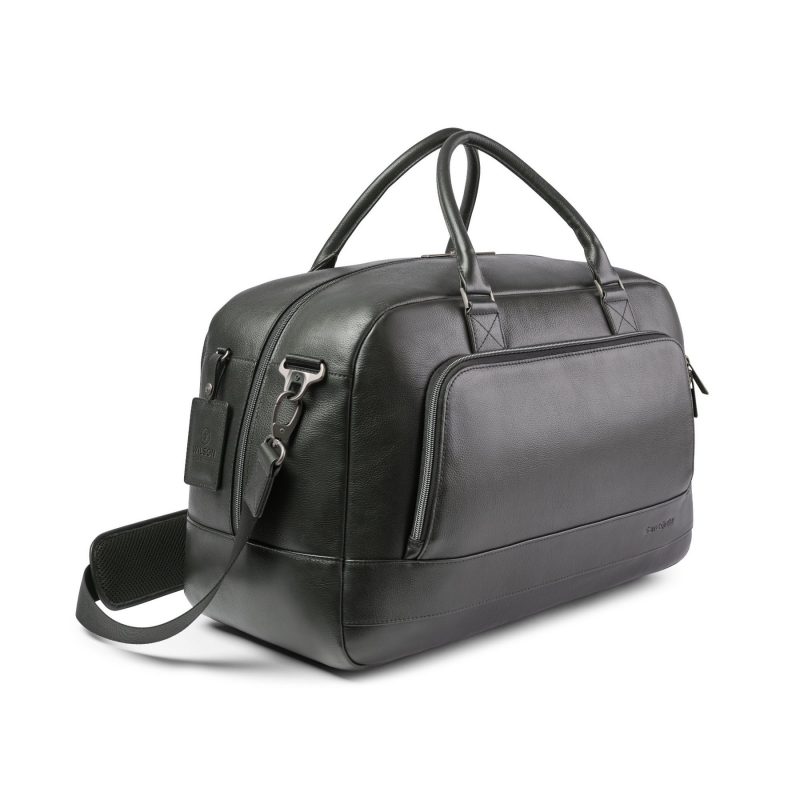Samsonite Leather Weekender - Black - 4